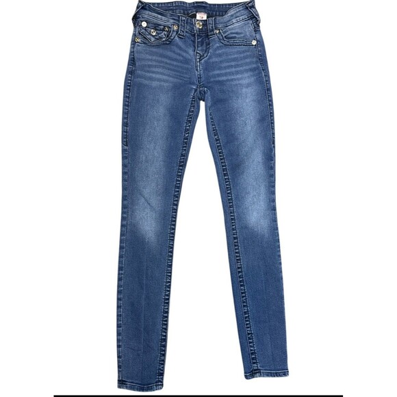 True Religion Women’s Super Skinny Jeans With Flaps Size 25 Designer Denim - Picture 1 of 9